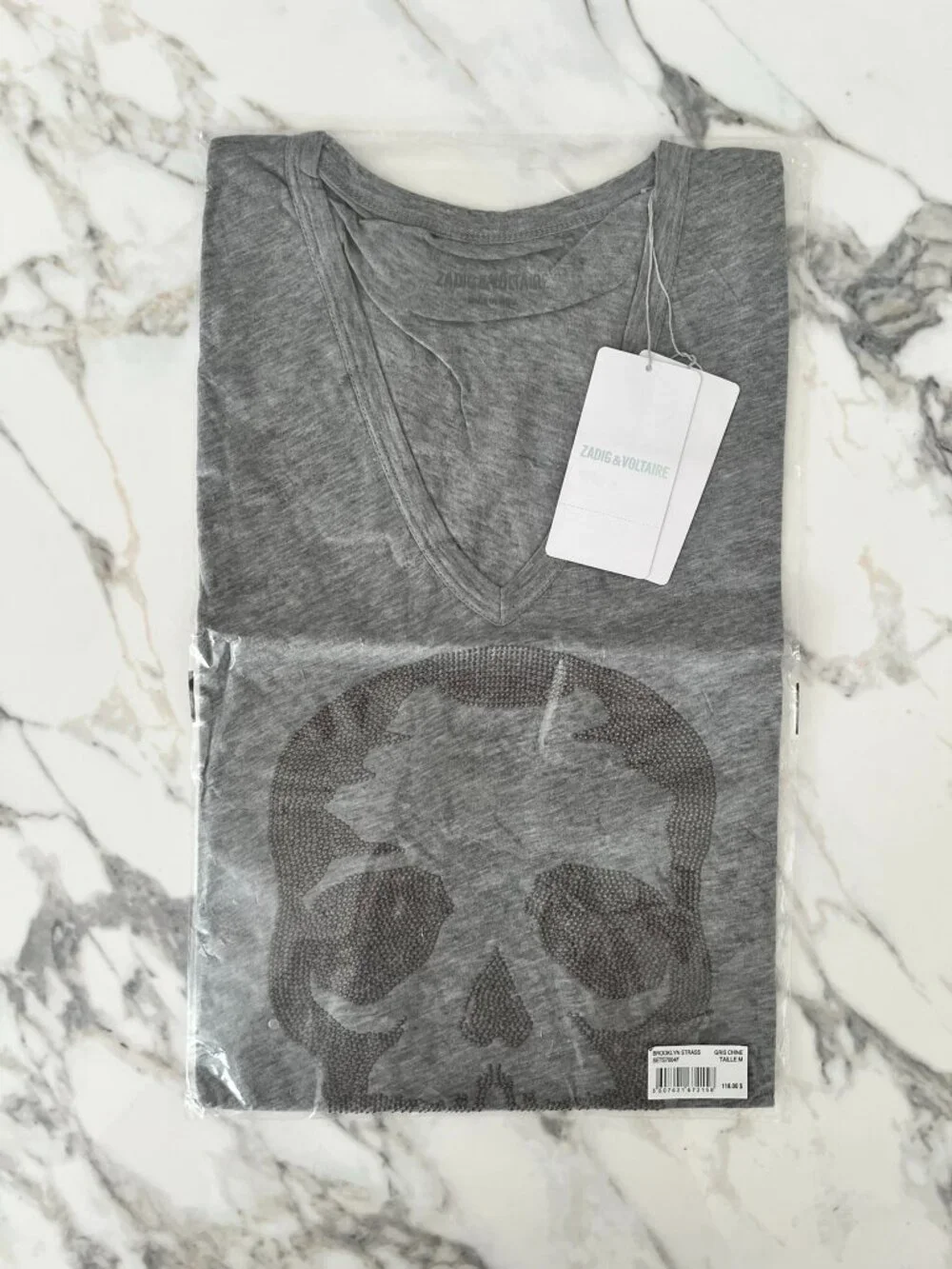 NWT - Zadig & Voltaire Brooklyn Strass T-shirts - Grey🩶 - Picture 6 of 6